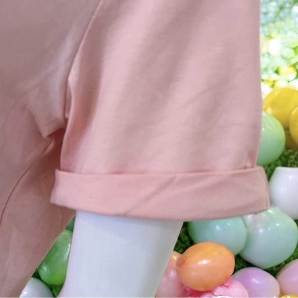 Sequin bunny peach soft loose fit Easter holiday tee S M L XL - Picture 4 of 4